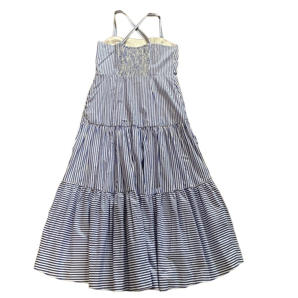 Banana Republic Poplin Tiered Maxi Dress size 14 Poplin Cotton High-low design - Picture 8 of 15